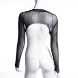 Sexy Long Sleeve Mesh Top