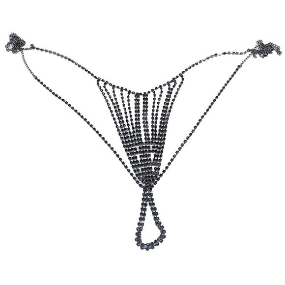Rhinestone Chain Thong